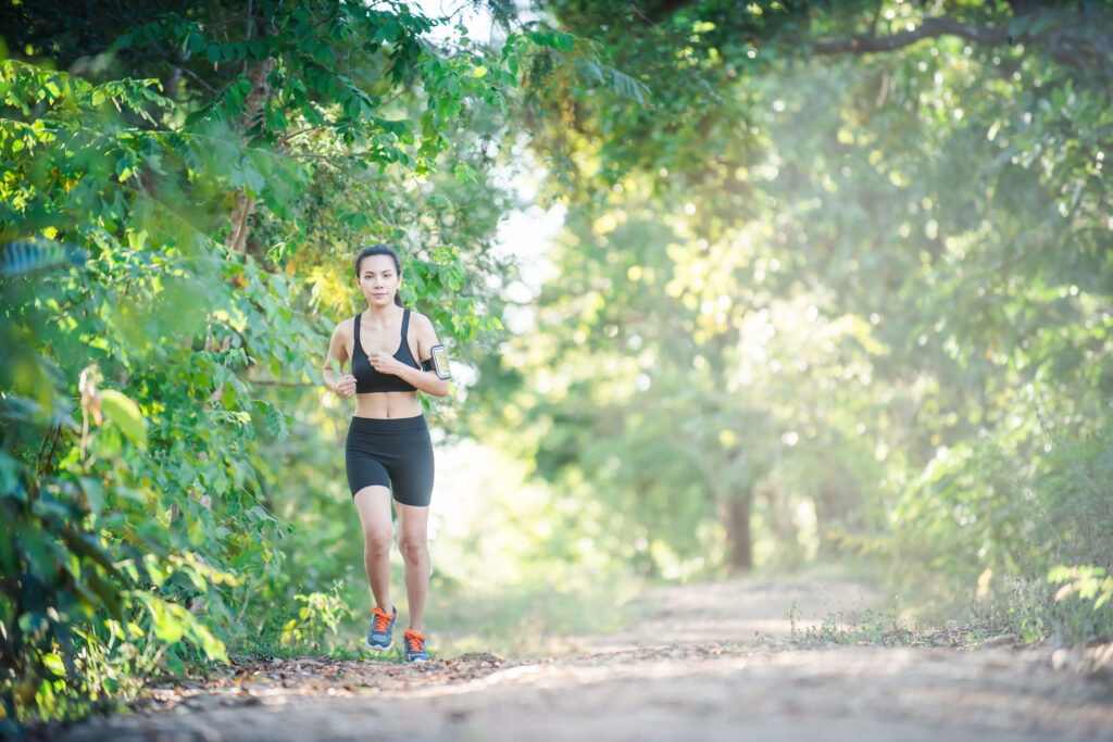 vecteezy young fitness woman running on a rural road sport woman 3094613